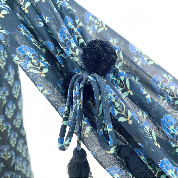 FIGUE 100% silk off shoulder Pom Pom blouse - Picture 4 of 12